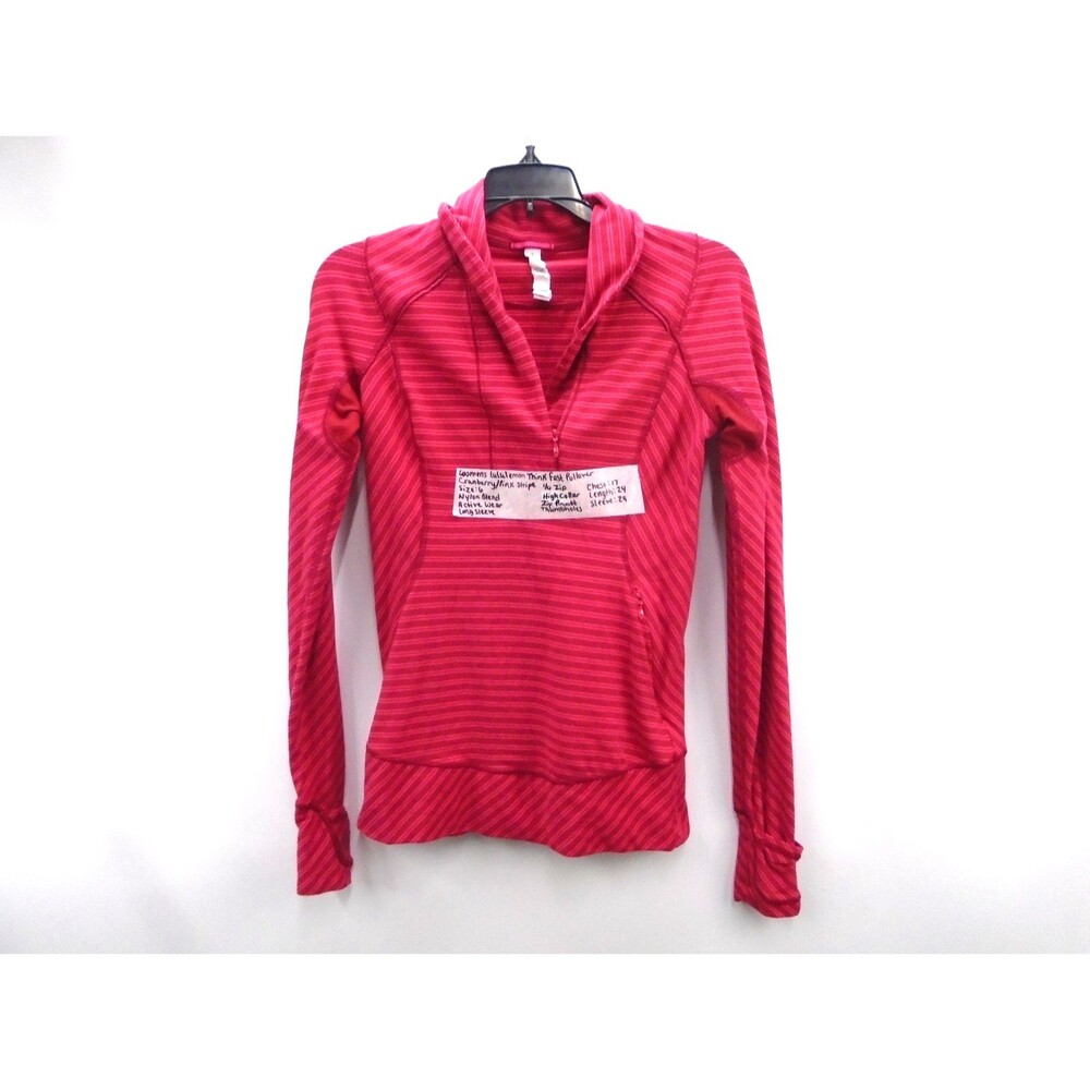 Lululemon Think Fast Womens Size 6 1/4 Zip Pullover Deepest Cranberry Color